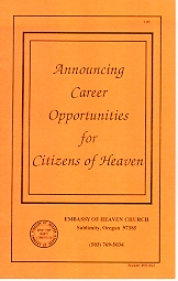 Announcing Career Opportunities for citizens of Heaven