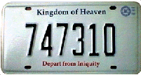 Heaven License Plate