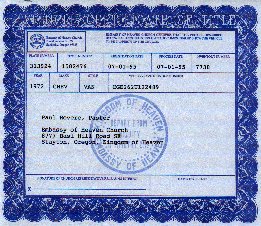 Heaven Vehicle Certificate of Title